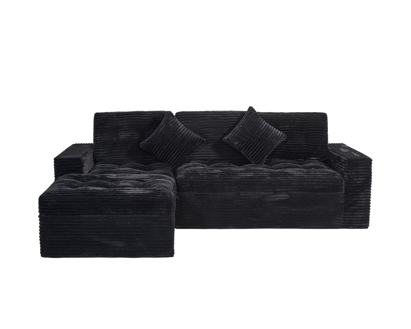 105" Modular Cloud Sofa with Ottoman - Black