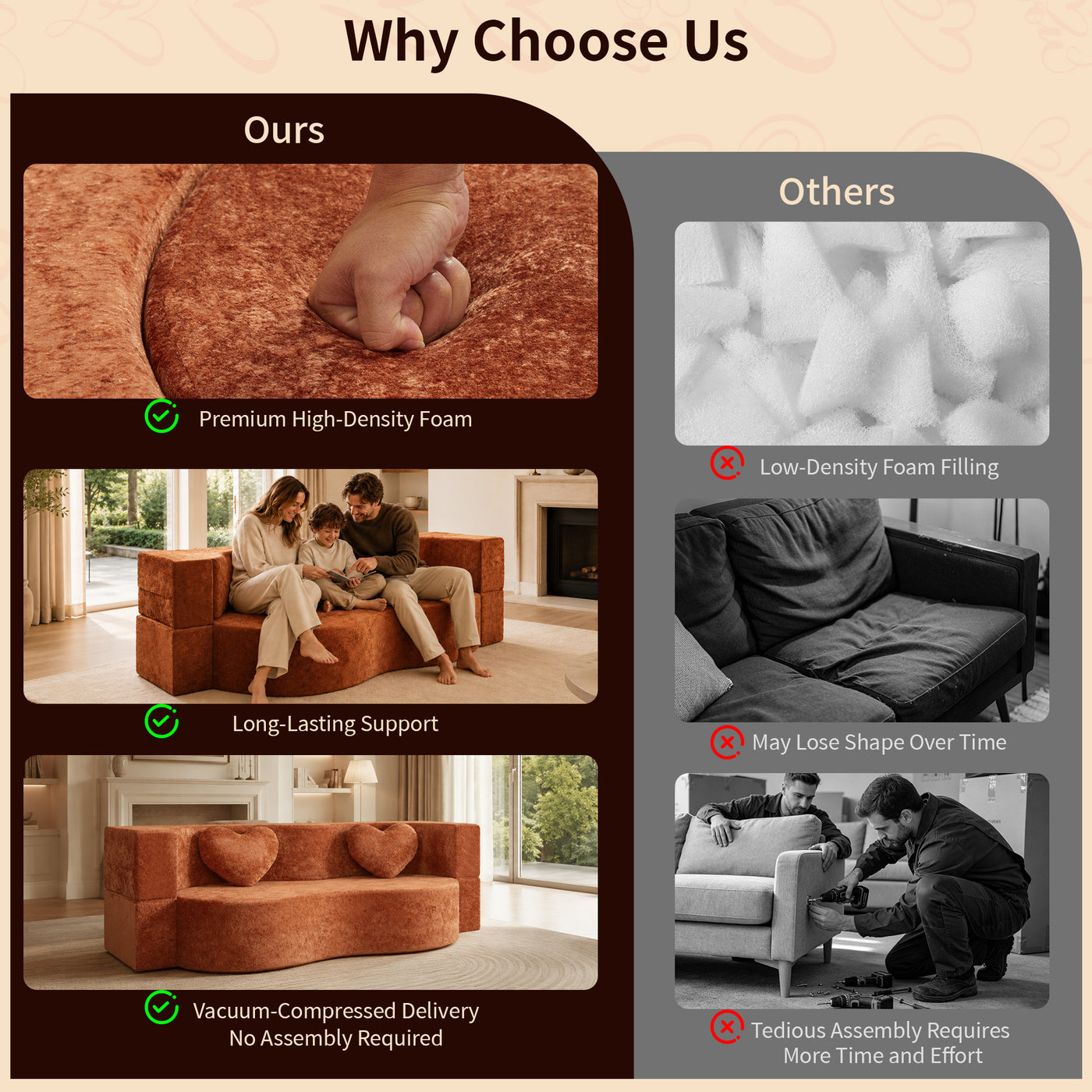 Compressed Peanut Sofa Bed 78.7" - Soft Velvet - W5502P516738