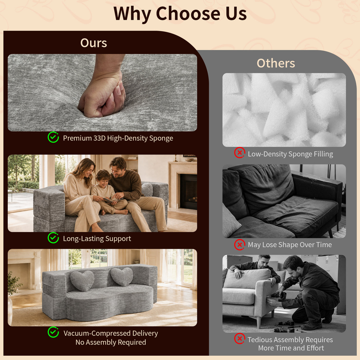 Compressed Peanut Sofa Bed 78.7" - Chenille - W5502P516741