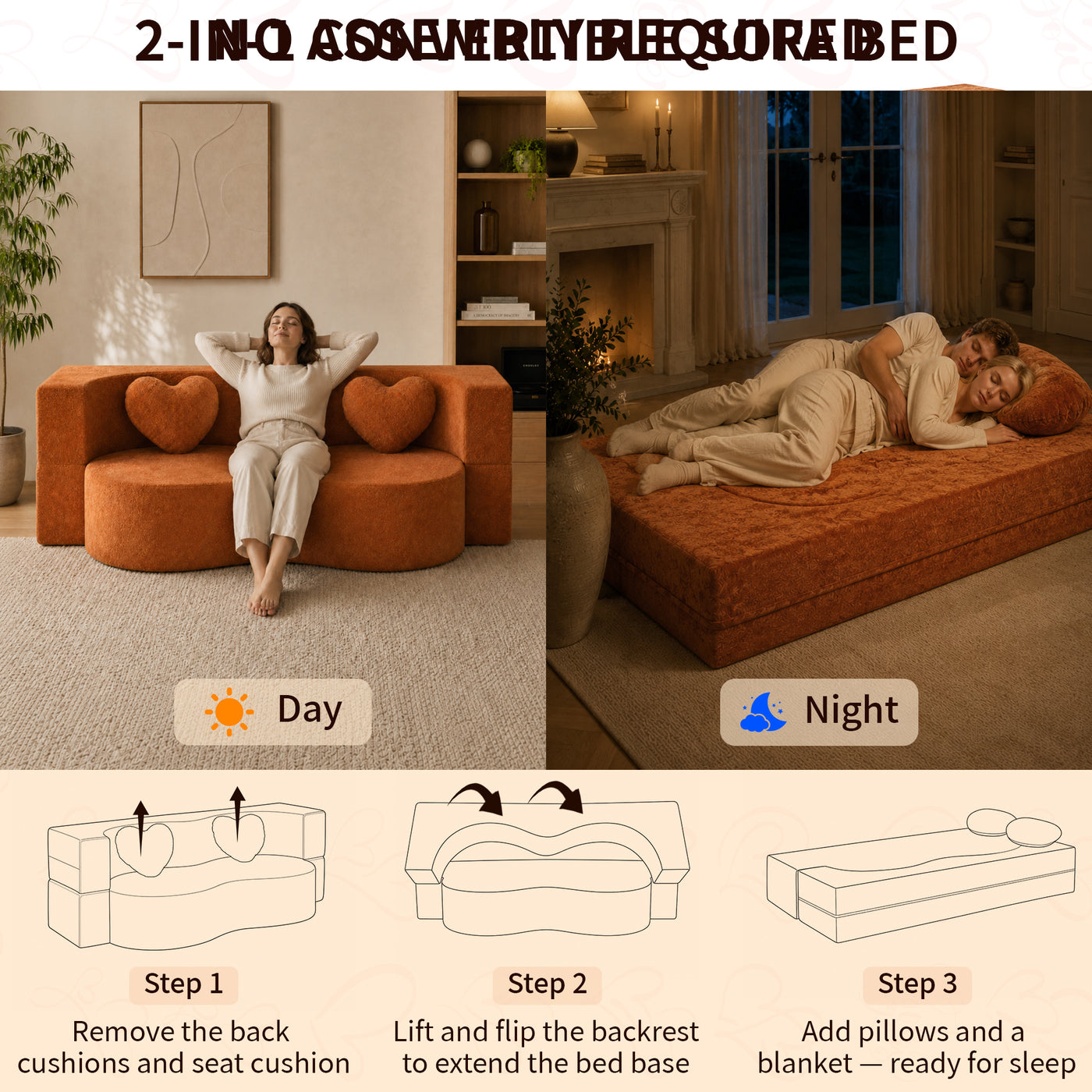 Compressed Peanut Sofa Bed 78.7" - Soft Velvet - W5502P516738