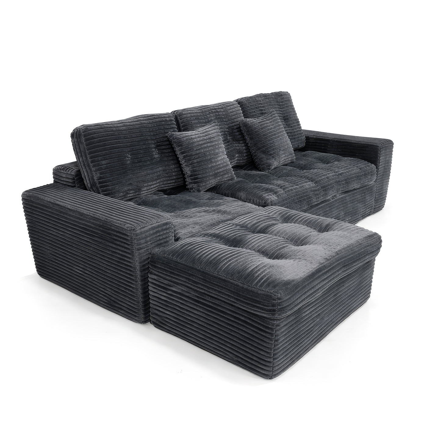 105" Modular Cloud Sofa with Ottoman - Blue Gray