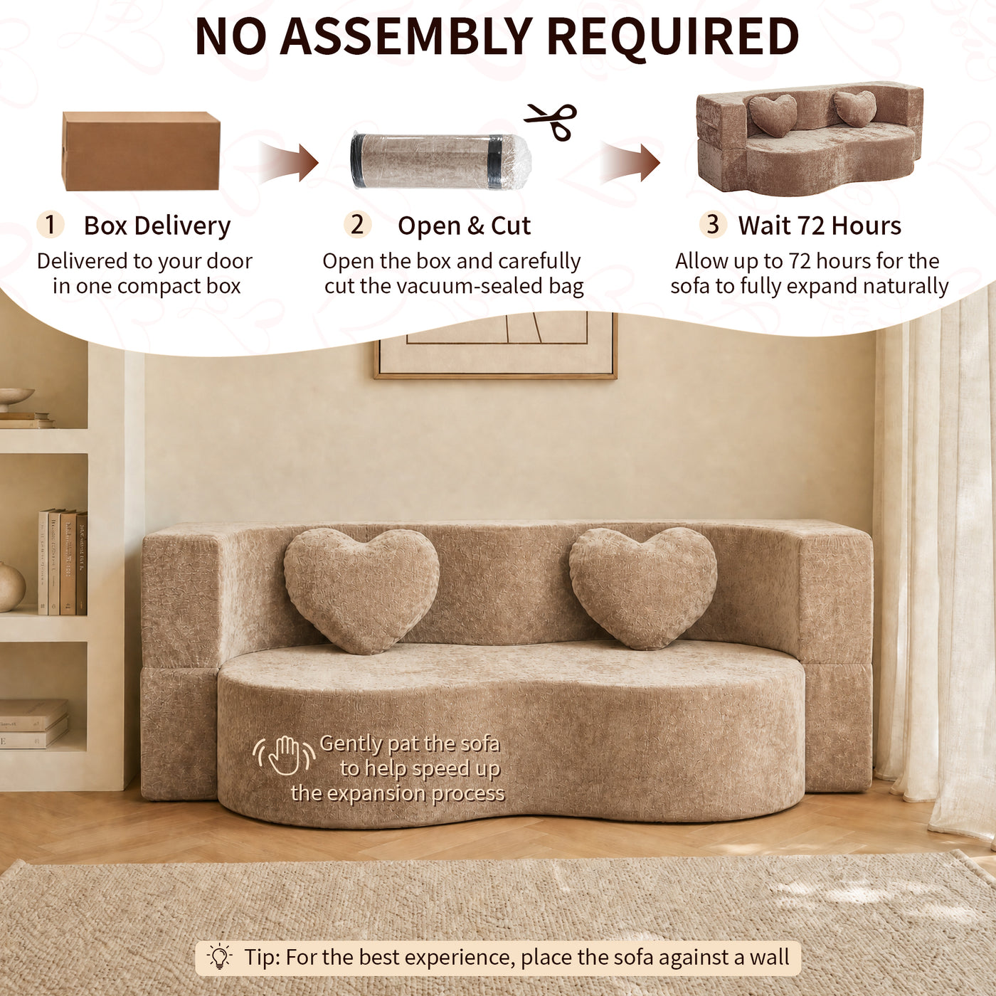 Compressed Peanut Sofa Bed 78.7" - Chenille - W5502P516739