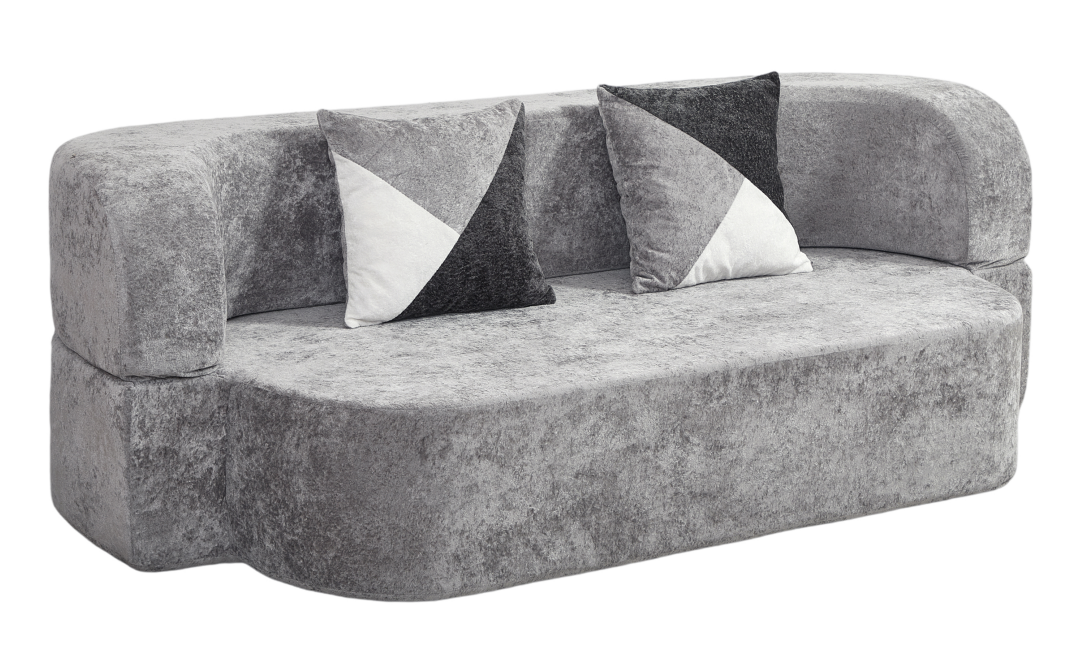 78.7" Eggshell Convertible Sofa Bed - Soft Velvet