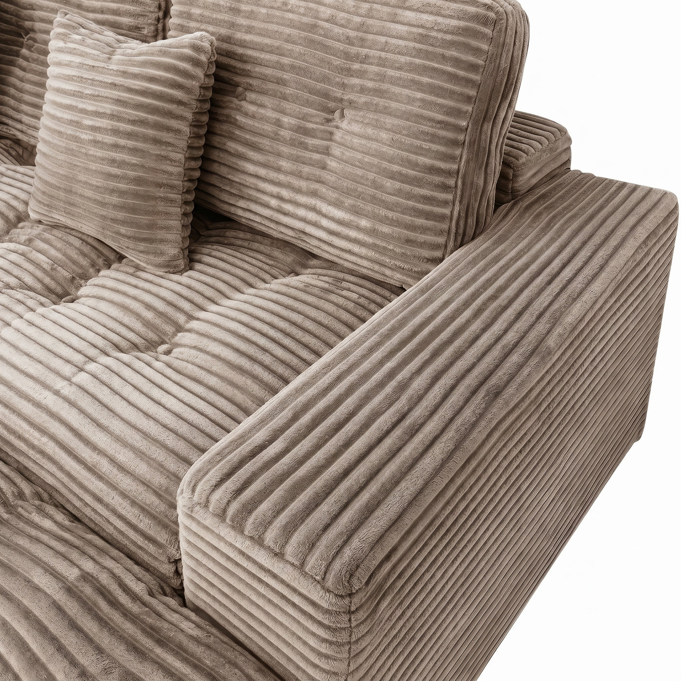 Modular Cloud Sofa Bed 105" DIY Sectional with Ottoman - Khaki