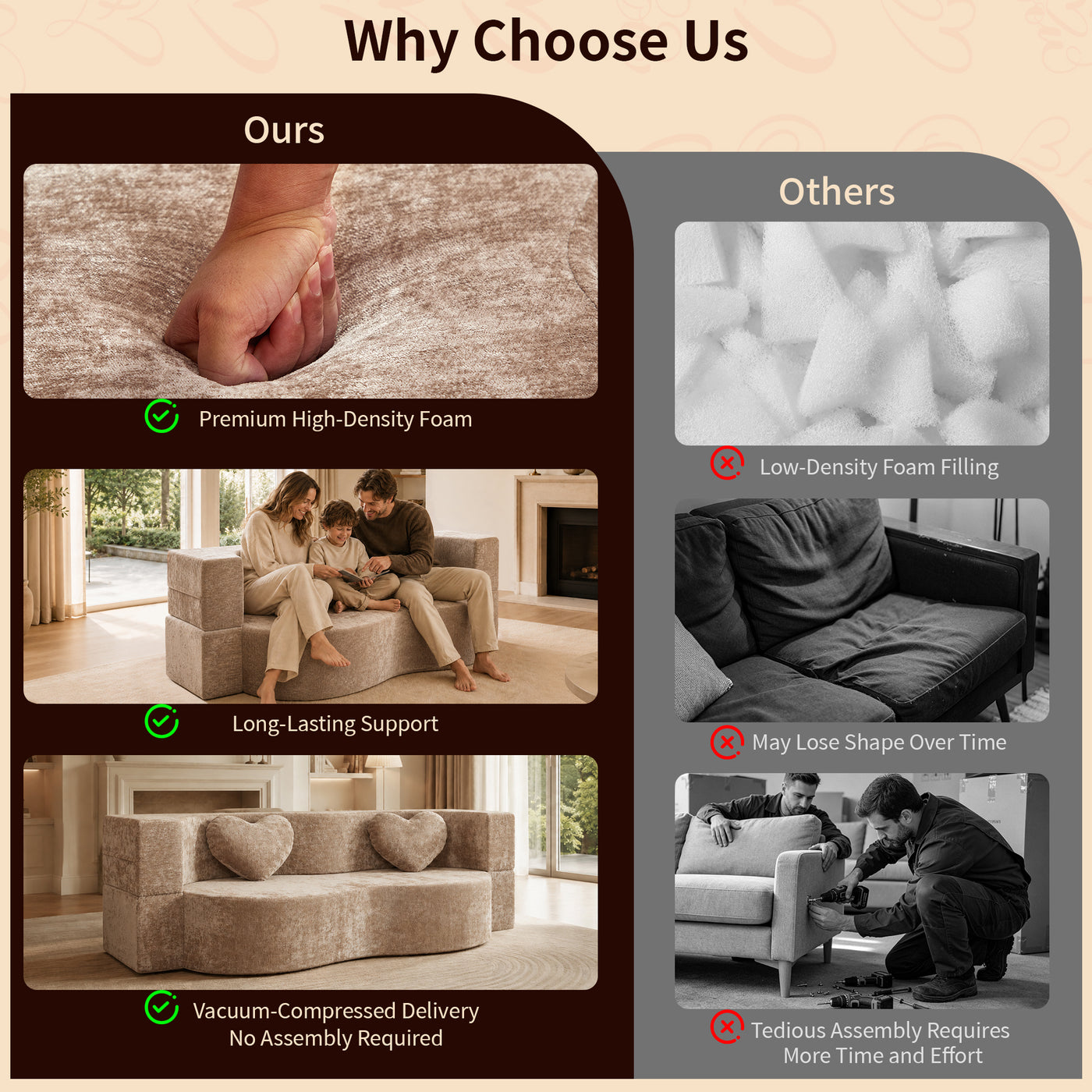 Compressed Peanut Sofa Bed 78.7" - Chenille - W5502P516739