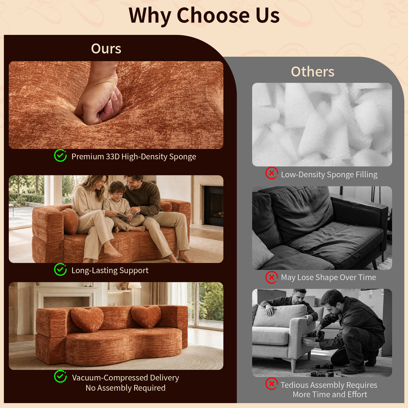 Compressed Peanut Sofa Bed 78.7" - Chenille - W5502P516740