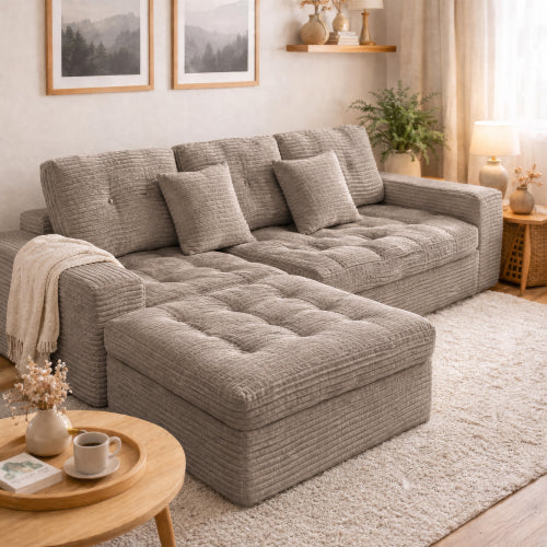 Khaki modular cloud sofa set